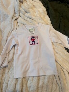 Zuccini White Long-Sleeve Kids Tee with Red Appliqué